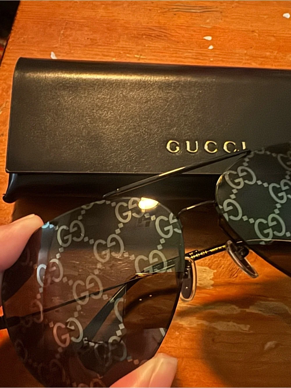 Gucci Black GG Logo Aviator Sunglasses - Women’s Designer Accessory